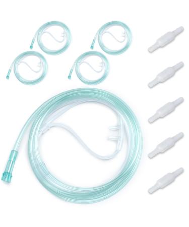 10PCS Adult Soft Nasal Cannula for Oxygen Concentrator, 7 FT Cannula Nasal Tubing for Oxygen, Included 5PCS Nasal Cannula Oxygen Tubing and 5PCS Oxygen Tubing Connectors - Standard Connector