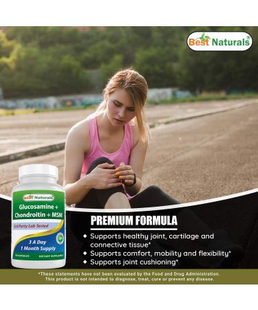 Best Naturals Glucosamine Chondroitin MSM Supplements 2600 mg per Serving 90 Capsules (90 Count (Pack of 1)) Unflavored 90 Count (Pack of 1) - Buy Online on GoSupps.com