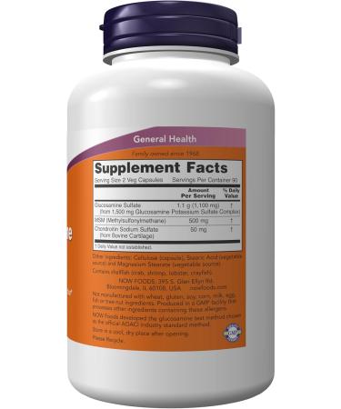 NOW Foods Supplements Glucosamine & MSM plus 180 Veg Capsules - Buy Online on GoSupps.com