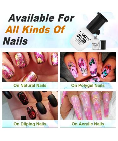 Metallic Floral Nail Foil Glue Gel | Strong Adhesion for Nail Art Stickers | 15ml x 1 Bottle | Soak Off, LED Lamp Required | DIY Festive Party Manicure - Buy Online on GoSupps.com