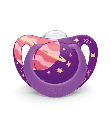 Nuk Orthodontic Pacifier Space Girl 6-18 Months 4pk - Outerspace Purple - Buy Online on GoSupps.com