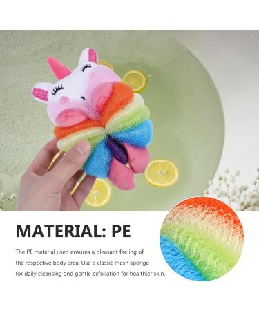 Angoily Unicorn Bath Ball & Kid Body Wash Sponges - Toddler Shower Loofah Pink Tub Scrubber & Hair Ring | International Shipping Available - Buy Online on GoSupps.com