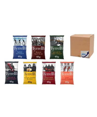 Mixed Case Of Tyrrells Crisps 40G | Mix 7 Flavours (Pack Of 24) - Buy Online on GoSupps.com