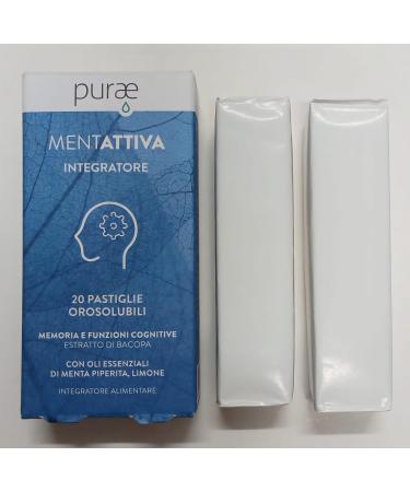  Purae Purae Mentattive - Memory and Concentration Supplement | 20 Orosoluble Pads with Essential Oils and Bacopa - Buy Online on GoSupps.com
