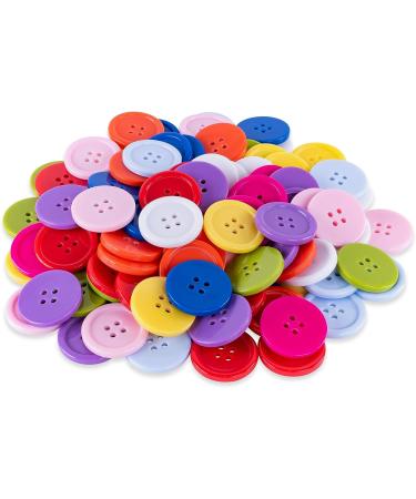 100 Pack 1 Inch Flatback Sewing Buttons for Arts, Crafts, Fashion Clothing - DIY Projects, Assorted Colors - Buy Online on GoSupps.com