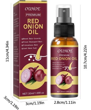 Onion Hair Thickening Spray - 30ml Onion Oil Hair Anti Loss Spray | Red Onion Hair Oil For Hair Regrowth Strengthening Hair Roots And Follicles | Pure Onion Oil Spray For Hair Thickening - Buy Online on GoSupps.com