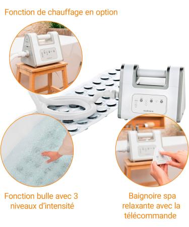 medisana BBS Bubble Bath Bubble Mat Bathtub Hydromassage Mat Aroma Dispenser Included 3 Intensity Levels Timer Function Spa for Home Wellness - Buy Online on GoSupps.com
