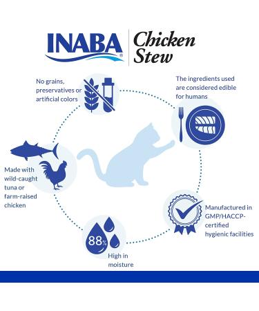 INABA Grain-Free Chicken Stew Cat Food Topper 1.4oz Pouch - Cheese Recipe (Pack of 6) - Buy Online on GoSupps.com
