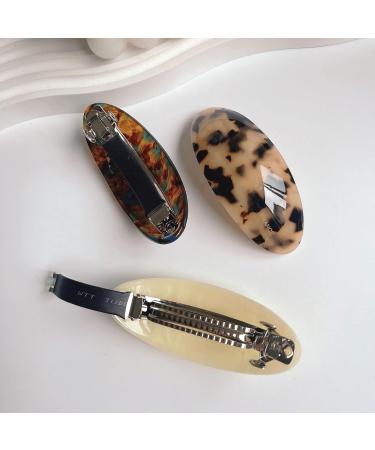 Large Hair Barrette for Women French Acetate Hair Barrette Tortoise Shell Hair Clips Vintage Snap Hair clips Accessories Gifts for Women Girls 1 count (Pack of 3) Style B - Buy Online on GoSupps.com