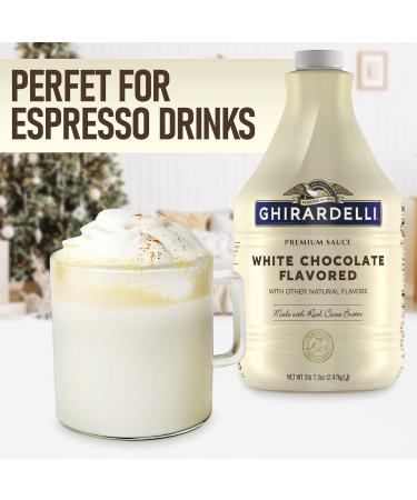 Ghirardelli Chocolate Sauce Set - White Chocolate Flavored 87.3oz Bottle with Pump - Perfect for Coffee, Ice Cream Toppings - Buy Online on GoSupps.com