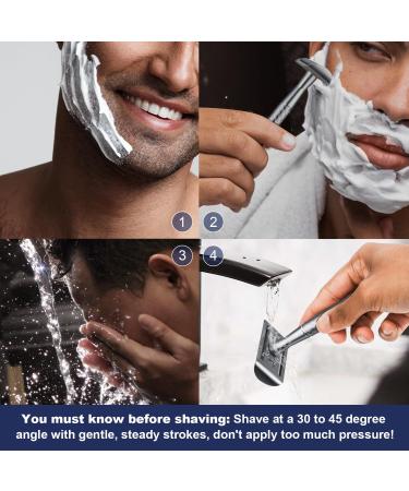 Single Blade Razors for Men & Women - Metal Double Edge Safety Razor with 5 Blades | Reusable DE Razor for Sensitive Skin | Travel Essentials in Matte Silver - Buy Online on GoSupps.com