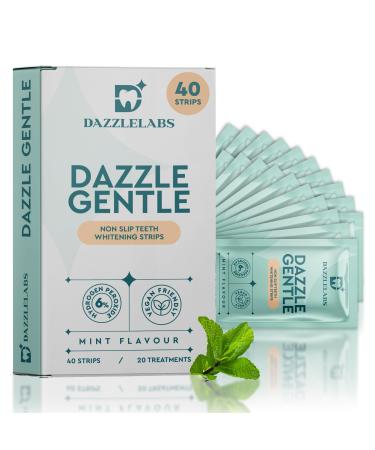 Gentle Teeth Whitening Strips - 20 Pack | Mint Flavor | 6% Hydrogen Peroxide | Sensitive Tooth Stain Remover & Whitener Treatment | Rapid Home Kit for Fast, Professional & Whiter Results Gentle 6% Hydrogen Peroxide