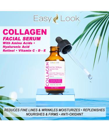 Collagen Serum for Face - Anti-Aging & Hydrating Facial Serum | Reduce Fine Lines & Wrinkles - 2oz - Buy Online on GoSupps.com