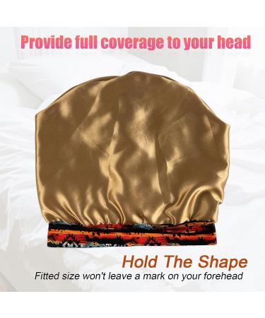 Satin Lined Sleep Cap for Women - Silk Bonnet for Natural Curly Hair - Adjustable Unisex Silky Hat for Dreadlocks & Braids - Shower Cap for Sleeping - Buy Online on GoSupps.com