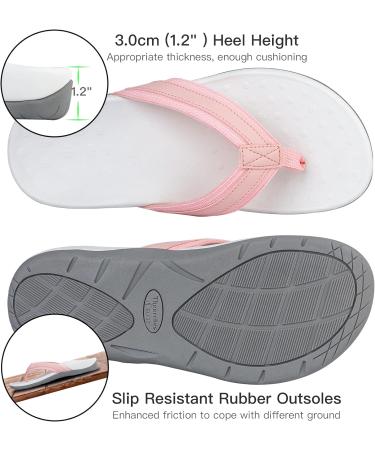 Women's Orthotic Flip Flops for Plantar Fasciitis Relief - Pink, Size 6.5 - Buy Online on GoSupps.com