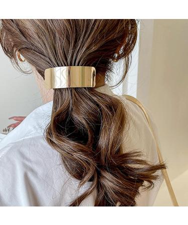 4-Piece Metal Hair Cuff Set - Stylish Ponytail Holders in Black Silver Gold & Rose Gold | Fashion Accessories for Women & Girls - Buy Online on GoSupps.com