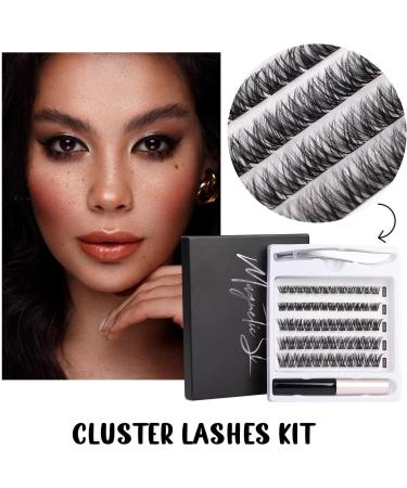 DIY False Eyelashes 45 Cluster Lashes | C Curl Reusable Soft Individual Lashes | Natural Look with Clear Glue | Strong Hold 10-16MM | Fluffy and Reusable - DM01-Natural - Buy Online on GoSupps.com