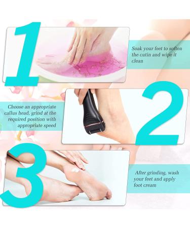 Electric Callus Remover for Feet - Rechargeable Foot Scrubber Pedicure Kit with 2 Speeds and 3 Roller Heads for Cracked Heels and Dead Skin - Buy Online on GoSupps.com