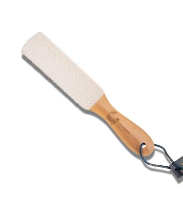 Natural Pumice Foot File Hard Skin Remover for Women and Men - Curved Style White Colour Callus & Dead Skin Remover for Feet with Wood Handle Curved-White