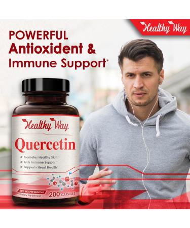 Pure Quercetin 500mg Supplement - 200 Capsules for Cardiovascular Health - Buy Online on GoSupps.com