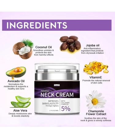 Neck Firming Cream with 5% Collagen Complex Anti Aging Neck Cream for Tightening and Wrinkles for An Even Skin Tone and Neck Lift 50ml - Buy Online on GoSupps.com