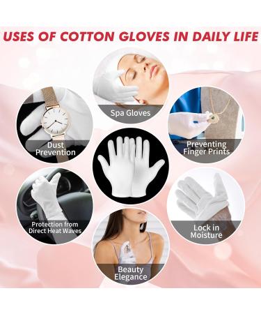 WLLHYF 10pairs(20 Pcs) White Cotton Gloves 100% Premium Cotton Moisturizing Gloves for Dry Hands & Eczema Spa Coin Jewelry Silver Inspection Lotion Gloves Overnight for Women & Men - Buy Online on GoSupps.com