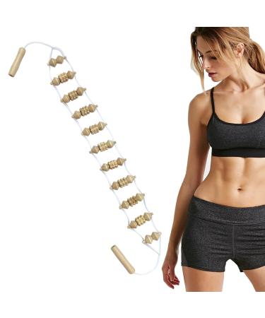 Wood massage tools professional wooden tools for body shaping |Manual massage belt back massage roller made of wood rope body massage device made of wood for muscle regeneration Small back massage device