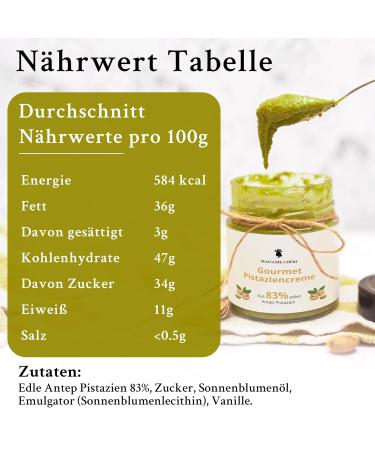 Madame Ch ri Vegan Pistachio Cream - 400g Pure Pistachio Spread from Turkey | 83% Pistachios No Additives Ideal for Bread & Cakes - Buy Online on GoSupps.com