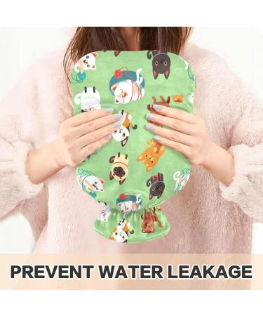 Hot Water Bottle 2L with Cat Pattern Cover | Pain Relief & Winter Hand Feet Warmer - Buy Online on GoSupps.com