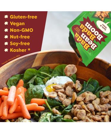 Bada Bean Bada Boom Roasted Fava Beans - 110 Calories, 4g Fiber, 6g Protein - Gluten-Free & Vegan - 4.5oz (Pack of 6) - Buy Online on GoSupps.com