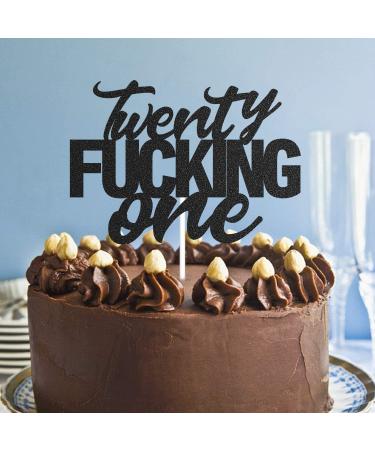 Black Glitter 21st Birthday Cake Toppers - 21 Years Old Party Decorations - Buy Online on GoSupps.com