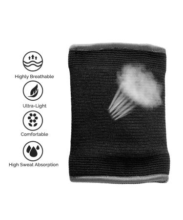NeoTech Care Wrist Band - Elastic & Breathable Knitting for Tennis & Gym - Black (Size S 1 Pair) | International Shipping Available - Buy Online on GoSupps.com