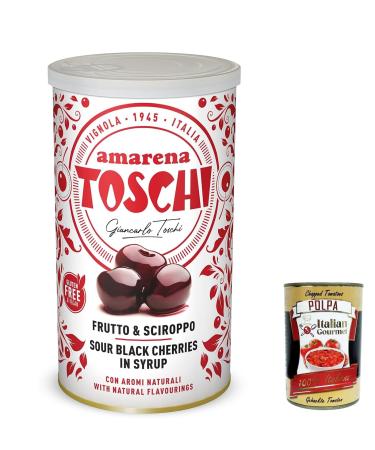 Italian Gourmet E.R. Pack of 3 Amarena toschi premium quality from Italy authentic Italian cherry filling 400g + Italian Gourmet Polpa 400g