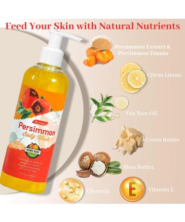 Persimmon Body Wash for Women and Men Odor Control Natural Deodorizing Pesimmon Soap for Old People Smell Purifying Nonenal Soap 10.12 Fl. Oz 10.12 Fl Oz (Pack of 1) - Buy Online on GoSupps.com