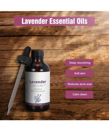 Pure Organic Lavender Essential Oil - 4 Fl Oz for Diffuser Aromatherapy & Massage | Natural & Undiluted Lavender Oil for Topical & Household Uses - Buy Online on GoSupps.com