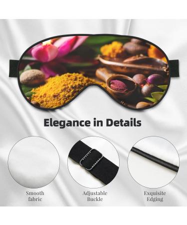 Condiments Spices Print Eye Mask | Adjustable Blackout Sleep Mask for Men & Women | Comfortable Sleep Aid - Buy Online on GoSupps.com