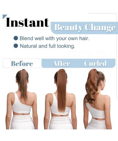 SEGO Real Hair Ponytail Extension - 100% Remy Clip-In Braid Medium Brown/Honey Blond #4P27 18 inches (45cm) - 115g - Buy Online on GoSupps.com