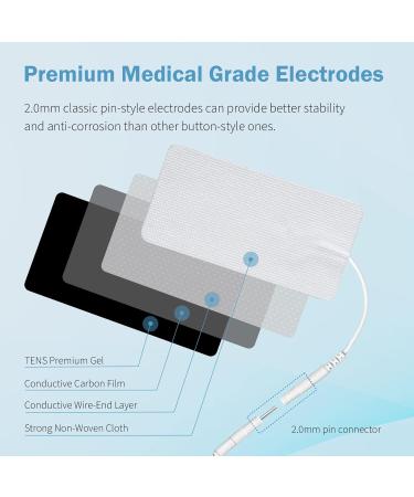 TENS Unit Replacement Pads - 20 Pcs Large 2x4 Electrode Patches Self-Adhesive & Reusable for Electrotherapy | Compatible with AUVON TENS 7000 - Buy Online on GoSupps.com