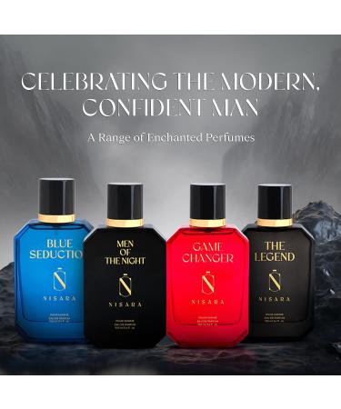 Nis'ara Blue Seduction Perfume for Men 100 ml Long Lasting Eau De Parfum Aqua-Fresh Aromatic Fougre Woody Fragrance With Amber & Vetiver Notes - Buy Online on GoSupps.com