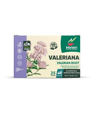 Hanan Peruvian Secrets Valeriana Herbal Tea | 100% Natural Valerian Root | 25 Tea Bags | Naturally Aids in Relieving Occasional Stress Tension | Safely Promotes Sleep and Relaxation - 6 Pack - Buy Online on GoSupps.com