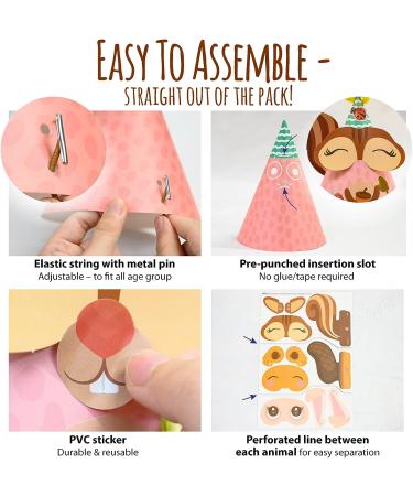 Woodland Themed Christmas Party Hats Making Kit - DIY Craft Kit for Kids with Chenille Stems & Stickers Perfect for Birthdays, Easter, and Fiesta Decorations - Buy Online on GoSupps.com
