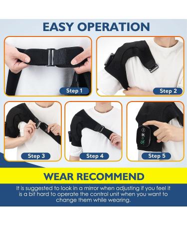 AFDEAL Cordless Heated Shoulder Brace with Vibration and 3 Temperature Settings - Black - Buy Online on GoSupps.com