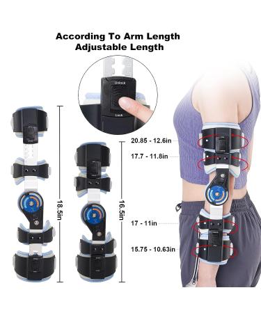 RISURRY Hinged Elbow Brace with Shoulder Sling | Adjustable Post OP Stabilizer Splint for Arm Injury Recovery (Left Arm) - Universal Fit - Buy Online on GoSupps.com