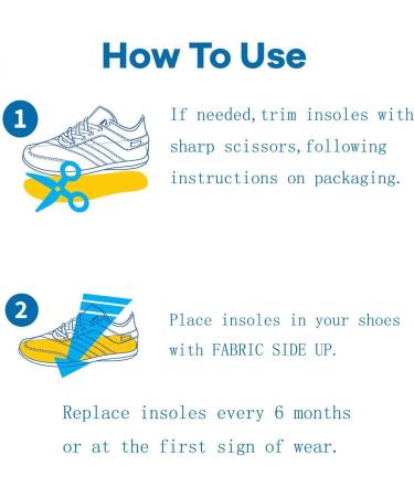 Denim Blue Medium Shoe Insoles with Shock Absorption for Men, Women, and Kids - Comfortable Inserts for Everyday Use - Buy Online on GoSupps.com