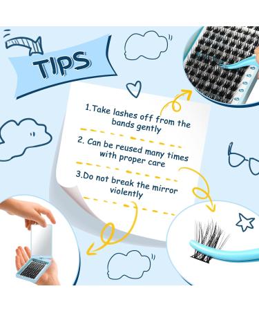 KevKev 96 Pcs Eyelash Clusters DIY Extensions with Spin Mirror - C-10-16 Mix Cloudy - Buy Online on GoSupps.com