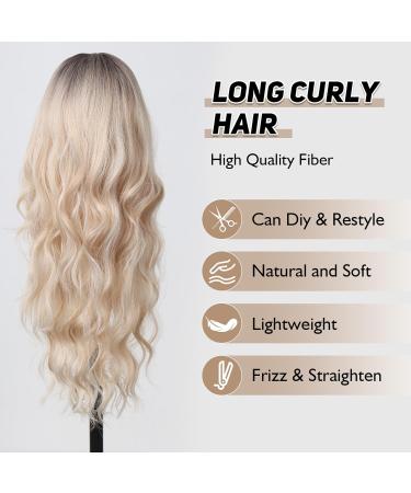 Shop Testar Blonde Wig with Pony Long Wavy Curly Hair for Women | Stylish Highlighted Wig for Daily & Party Use - Buy Online on GoSupps.com