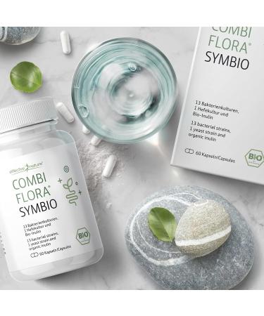 Combi Flora Symbio - Probiotic with 13 Strains + Organic Inulin - 60 Vegan Capsules - High Dose Delayed Release - Buy Online on GoSupps.com