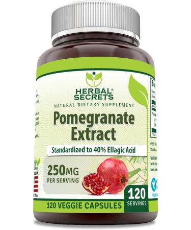 Herbal Secrets  Pomegranate Extract 250 Mg - 120 Veggie Capsules - Buy Online on GoSupps.com
