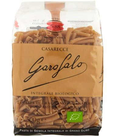 Garofalo Garofalo Whole Wheat Semolina Noodles Organic Product Casarecce No. 5-88. Whole wheat semolina noodles durum wheat flour Neapolitan style. 500g pack.