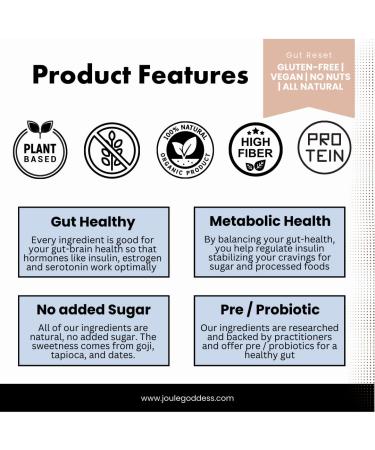 JOULEBODY Organic Ginger Goji Seedbar - 5 PM Gut-Health Superfood Treat | 6 Count Pack for Digestive Wellness - Buy Online on GoSupps.com